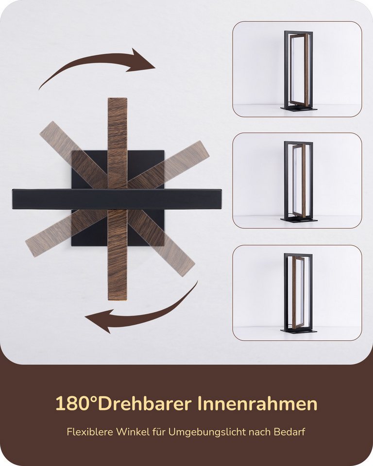 EDISHINE LED Tischleuchte Drehbare, Touch Dimmbare Nachttischlampe deko, LED fest integriert, Industrielle Tischlampe aus Metall, 3 Farbtemperaturen – Bild 3 von 5