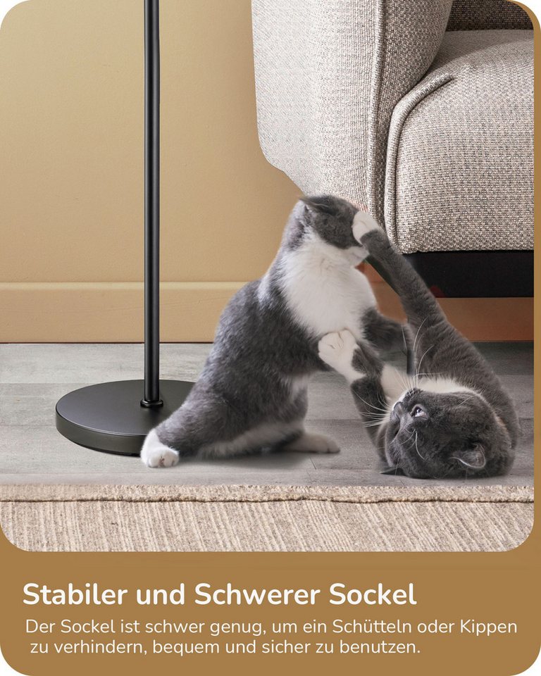 EDISHINE Stehlampe Wohnzimmer, 3-flammige Standleuchte, LED wechselbar, Industrielle Leselampe mit Individuellen Schalter, Schwarz – Bild 3 von 5