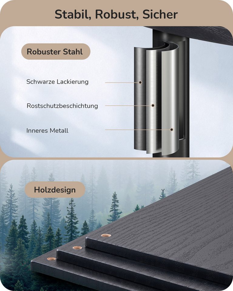 EDISHINE Stehlampe Wohnzimmer, LED wechselbar, warmweiß, LED Stehleuchte mit Regal – Bild 3 von 5