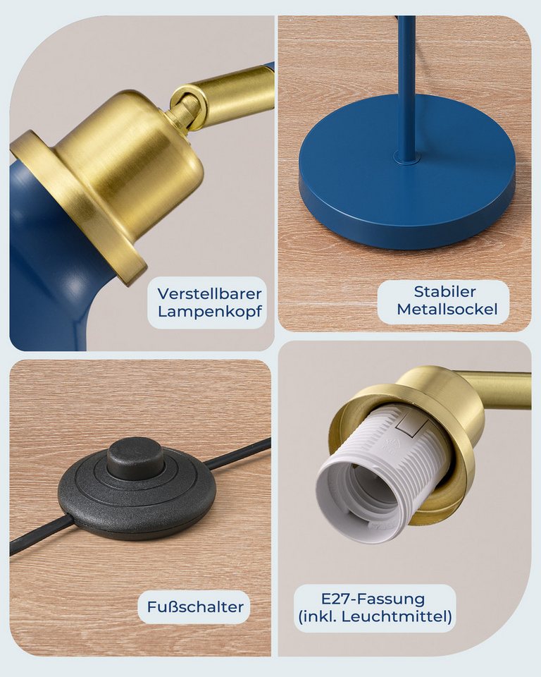 EDISHINE Stehlampe Wohnzimmer, LED wechselbar, warmweiß – Bild 4 von 5