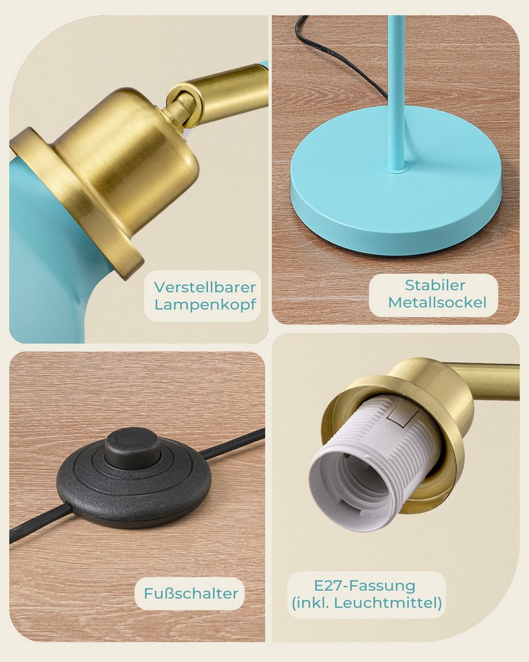 EDISHINE Stehlampe Wohnzimmer, LED wechselbar, warmweiß – Bild 4 von 5