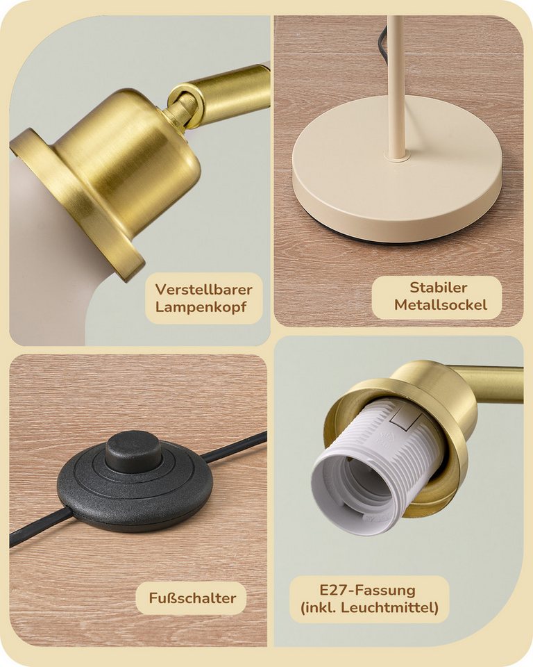 EDISHINE Stehlampe Wohnzimmer, LED wechselbar, warmweiß – Bild 4 von 5