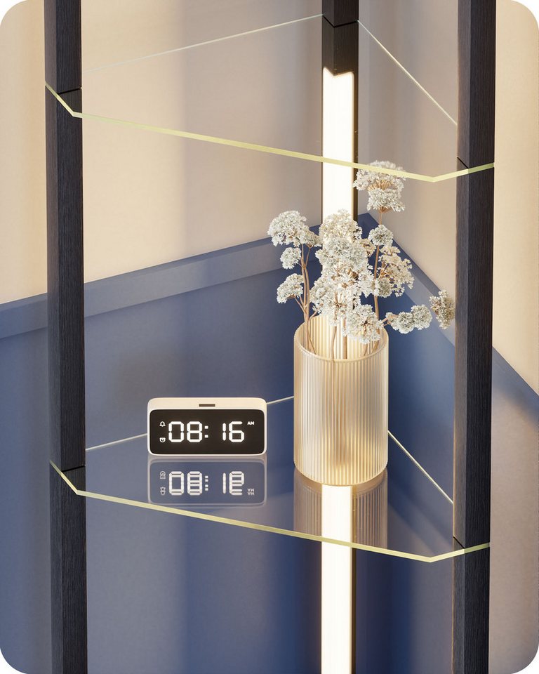 EDISHINE Stehlampe Wohnzimmer Dimmbar, Standleuchte mit Ablage, Ohne RGB, LED fest integriert, warmweiß bis kaltweiß dimmbar, LED Dimmbar Stehleuchte, Regal mit – Bild 3 von 5