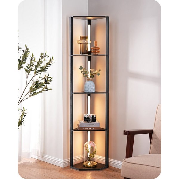 EDISHINE Stehlampe Wohnzimmer Dimmbar, Standleuchte mit Ablage, Ohne RGB, LED fest integriert, warmweiß bis kaltweiß dimmbar, LED Dimmbar Stehleuchte, Regal mit