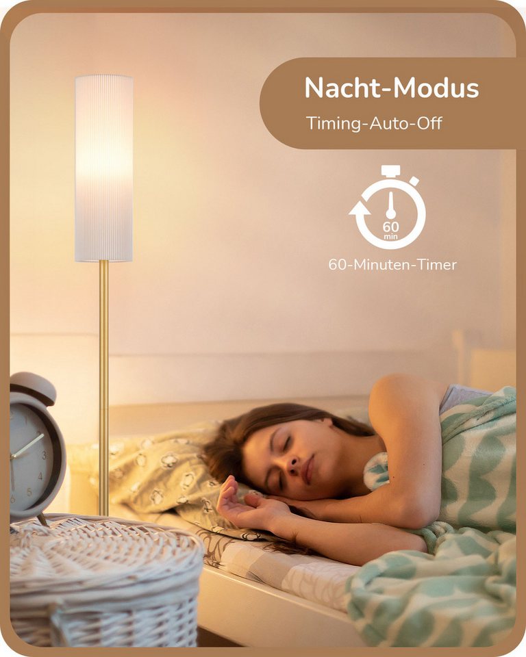 EDISHINE Stehlampe Wohnzimmer, LED wechselbar, warmweiß bis kaltweiß dimmbar, Stehlampe 165cm mit Fernbedienung – Bild 3 von 5