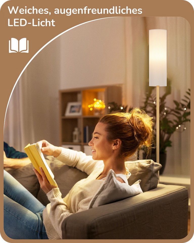 EDISHINE Stehlampe Wohnzimmer, LED wechselbar, warmweiß bis kaltweiß dimmbar, Stehlampe 165cm mit Fernbedienung – Bild 5 von 5