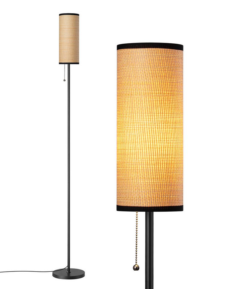 EDISHINE Stehlampe Wohnzimmer, LED wechselbar, Warmweiß, Moderne Stehleuchte Schwarz – Bild 2 von 5
