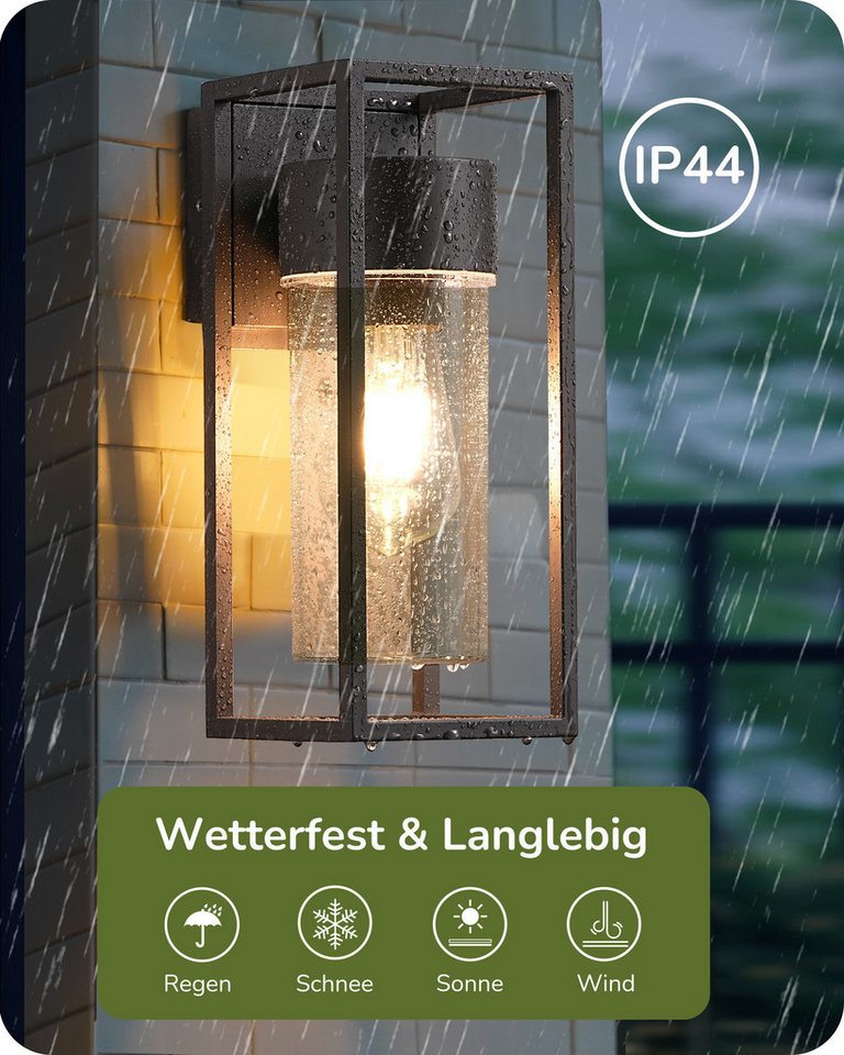 EDISHINE Wandleuchte, ohne Leuchtmittel, Wandbeleuchtung für Hauswand, Terrassenbeleuchtung, Rauchgrau – Bild 4 von 5