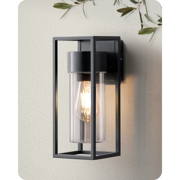 EDISHINE Wandleuchte, ohne Leuchtmittel, Wandbeleuchtung für Hauswand, Terrassenbeleuchtung, Schwarz