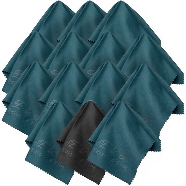 Edison & King Brillenputztuch, Mikrofasertücher Multipack Mikrofasertuch (Microfaser, 20x20 cm, 14er Pack, Optikerqualität)