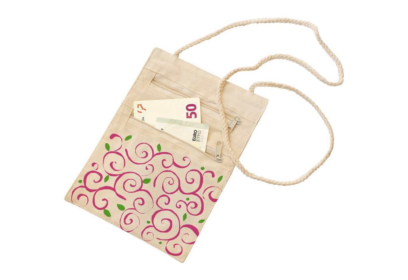 EDUPLAY Experimentierkasten Umhängegeldbeutel Brusttasche mit zwei Fächern, Baumwolle, 14 x 17 x – Bild 2 von 2