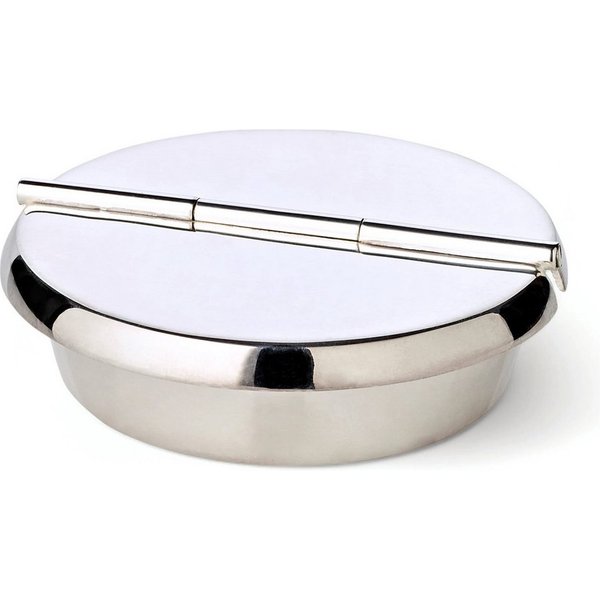 EDZARD Aschenbecher Ashburn (H 2,3 cm, Ø 9,3 cm) Aschenbecher mit Deckel, schwerversilbert, Silber-Optik