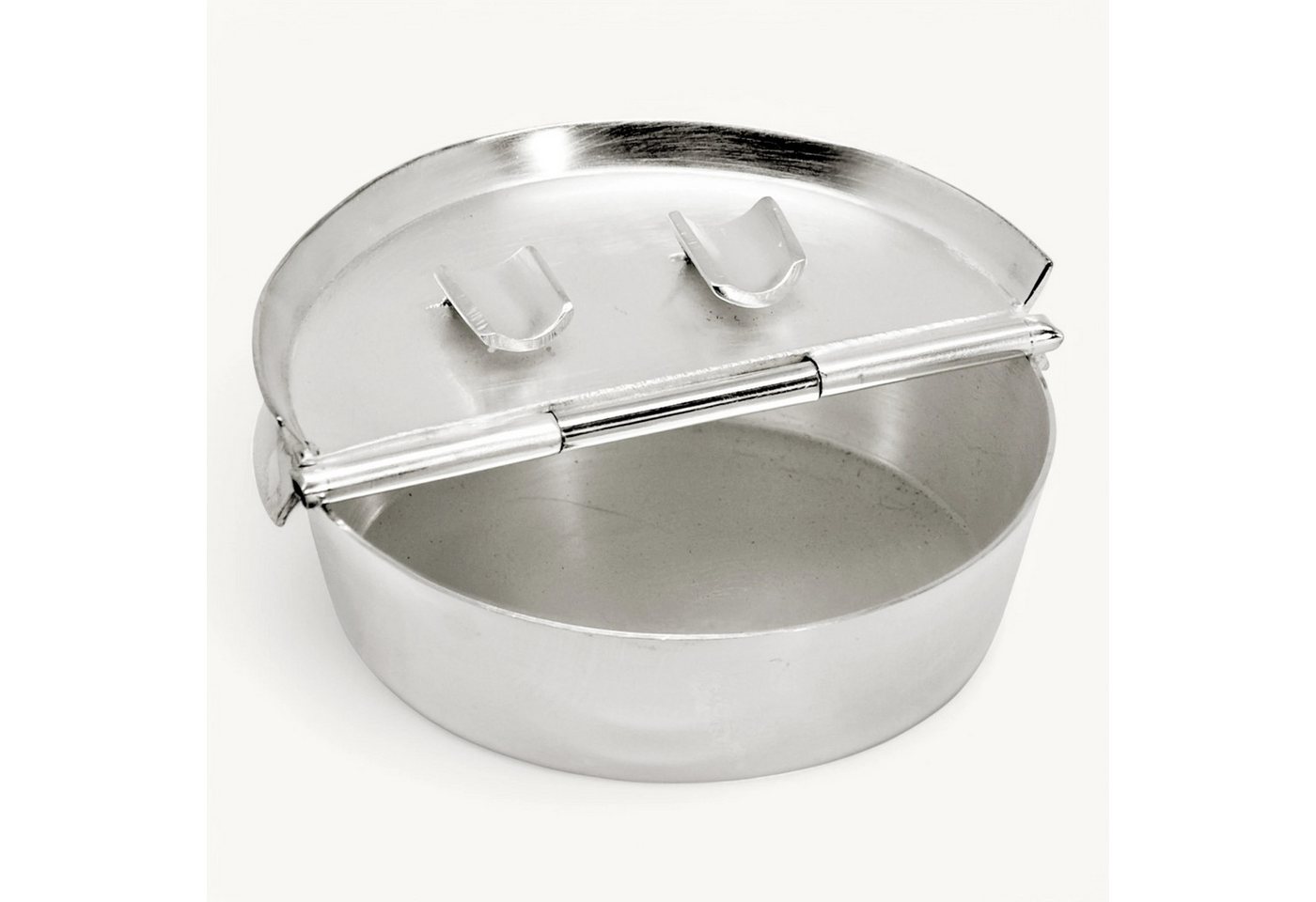 EDZARD Aschenbecher Ashburn (H 2,3 cm, Ø 9,3 cm) Aschenbecher mit Deckel, schwerversilbert, Silber-Optik – Bild 5 von 5
