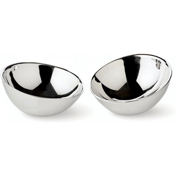 EDZARD Servierschale Asti (H 5 cm, Ø 10 cm) 2er-Set, Silber-Optik, Edelstahl