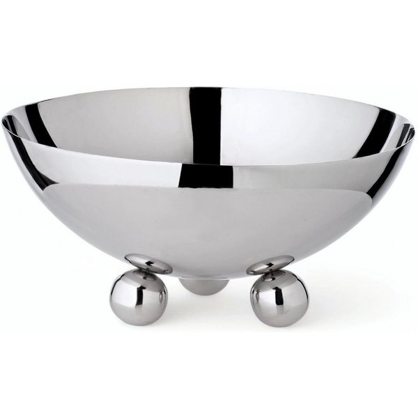 EDZARD Servierschale Chicago (H 9 cm, Ø 19,5 cm) Silber-Optik, hochglanzpoliert, Edelstahl