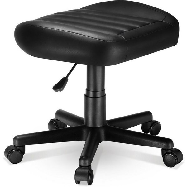 EE EUREKA ERGONOMIC Drehhocker Hocker Höhenverstellbar mit Rollen, 35-43cm Sitzhöhe, 360° Rollsitz (1 St), Kunstleder Arbeitshocker mit Rutschhemmender Sockel f