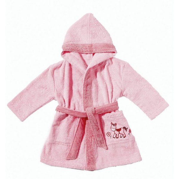 Egeria Babybademantel Pony, Langform, Walkfrottee, Kapuze, Gürtel, mit Kapuze und kleiner Stickerei, Organic Cotton