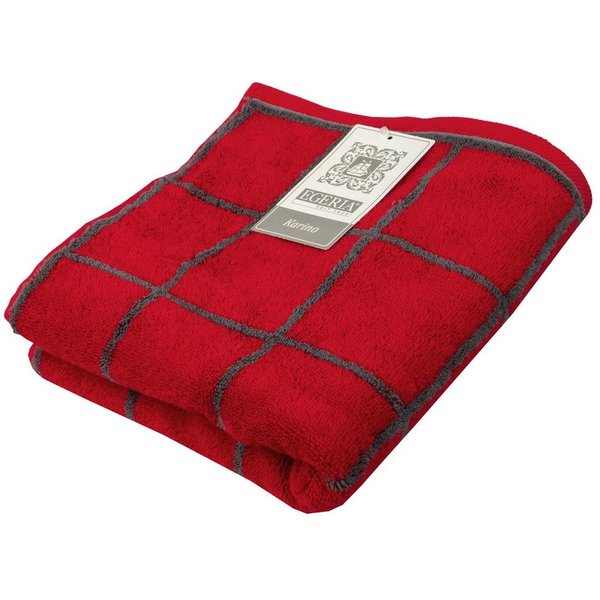 Egeria Handtuch Karino, Frottier (1-St), modern kariert, rot, grau