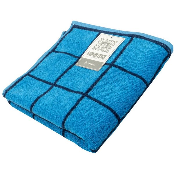 Egeria Handtuch Karino, Frottier (1-St), modern kariert, hellblau, dunkelblau