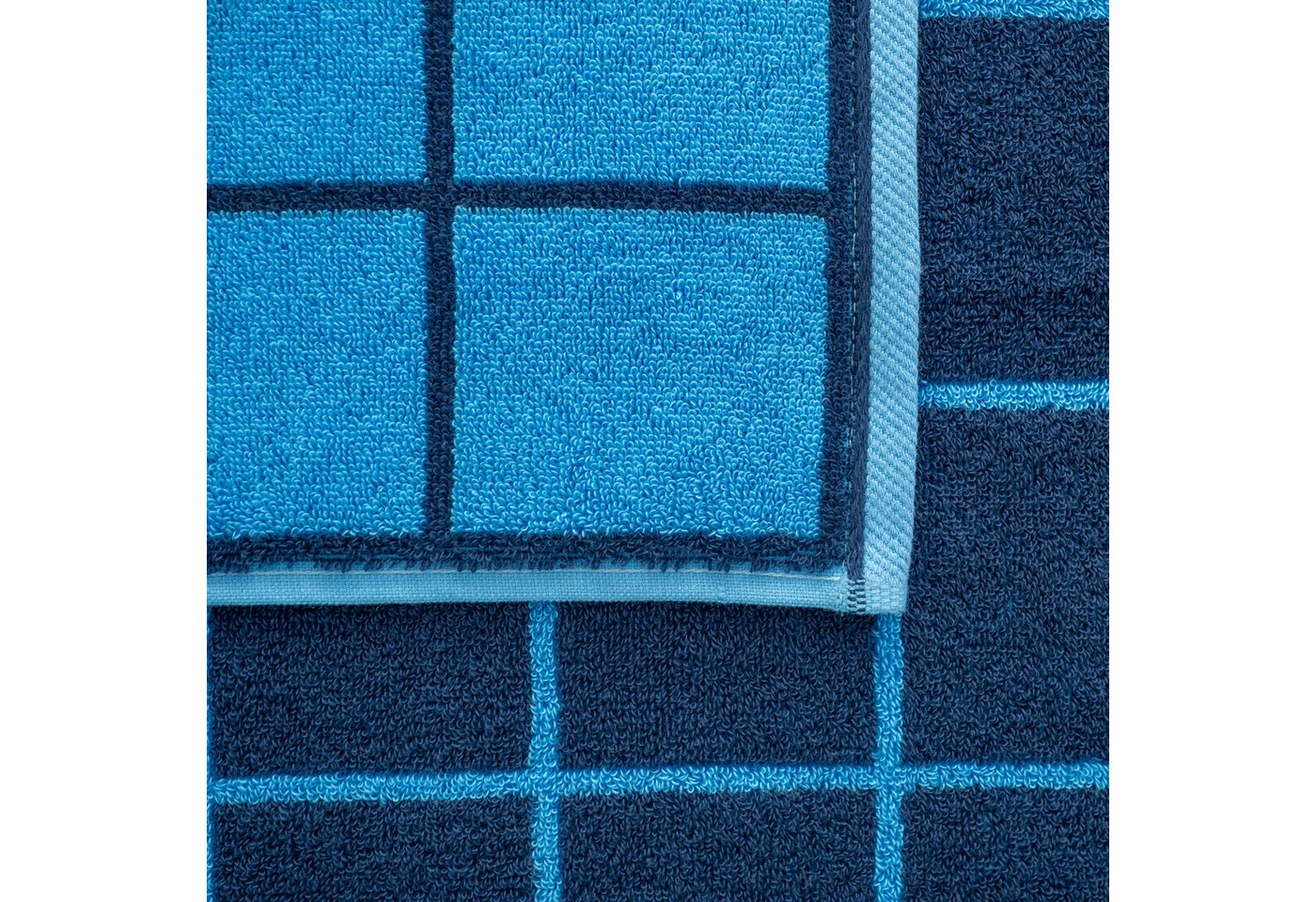 Egeria Handtuch Karino, Frottier (1-St), modern kariert, hellblau, dunkelblau – Bild 3 von 5