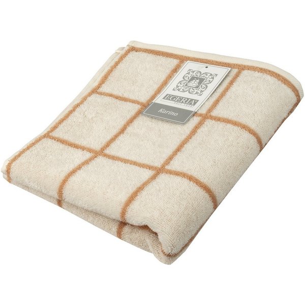 Egeria Handtuch Karino, Frottier (1-St), modern kariert, creme sand