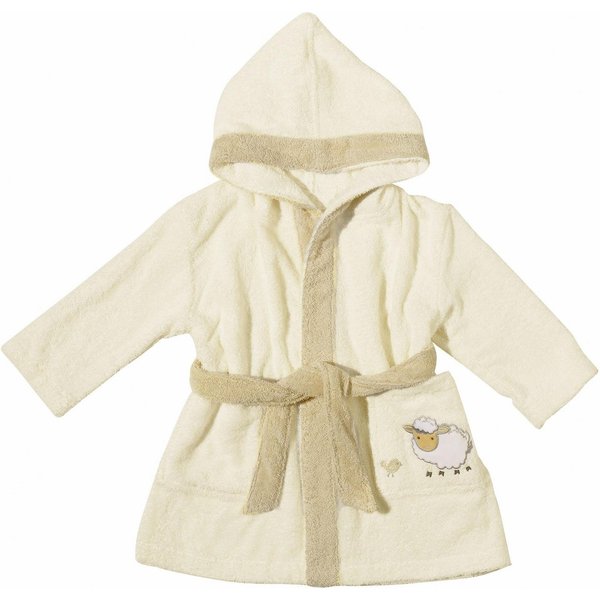 Egeria Kinderbademantel Sheep, Langform, Walkfrottee, Kapuze, Gürtel, mit Kapuze und kleiner Stickerei, Organic Cotton