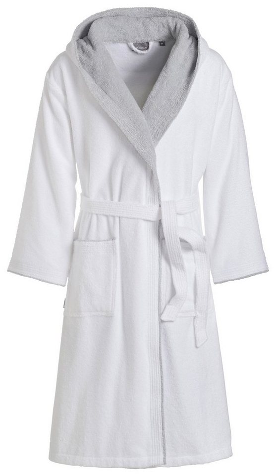 Egeria Unisex-Bademantel Cairo, ideal für Sauna & Spa, Hotelbademantel, Morgenmantel, Langform, Walkfrottee, Kapuze, Gürtel, mit Kapuze, Doubleface Optik – Bild 2 von 4