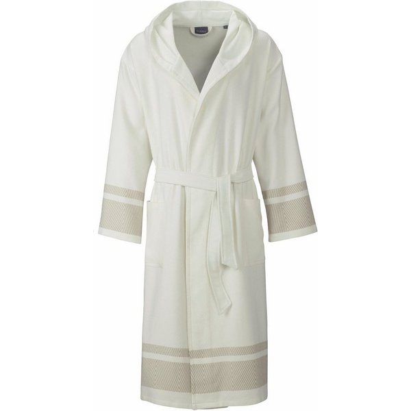 Egeria Unisex-Bademantel Lynn, ideal für Sauna & Spa, Hotelbademantel, Morgenmantel, Langform, Leichtfrottee, Kapuze, Gürtel, mit Kapuze, extraleichte Qualität