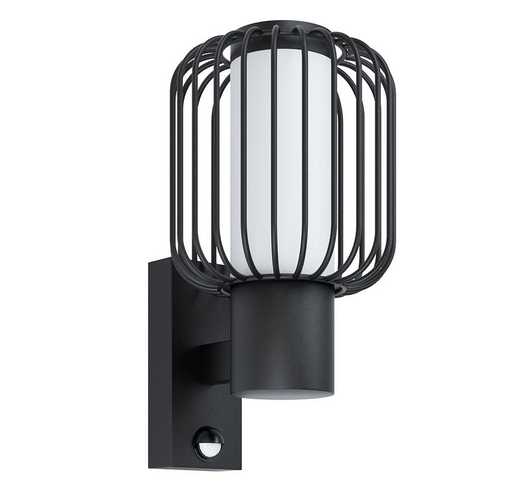 EGLO Außen-Wandleuchte, Leuchtmittel nicht inklusive, Außen-Wandleuchte Stahl schwarz Bewegungsmelder Schirm IP44 – Bild 5 von 5