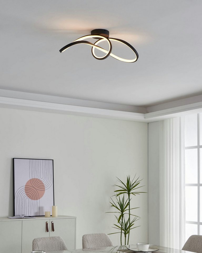 EGLO Deckenleuchte Calarossa-Z Deckenlampe, ZigBee, App und Sprachsteuerung, Metall, CCT - über Fernbedienung, Dimmfunktion, Farbsteuerung, Nachtlichtfunktion,  – Bild 2 von 5