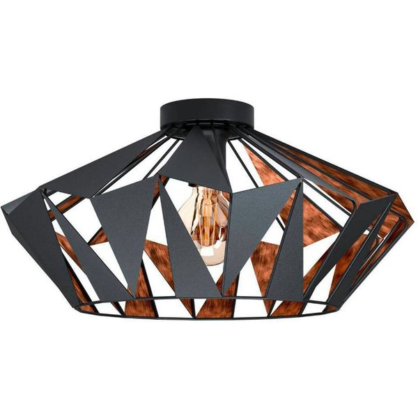 EGLO Deckenleuchte CARLTON 6 Deckenlampe, schwarz-kupfer, exkl. Leuchtmittel E27, Retro, ohne Leuchtmittel, Wohnzimmerlampe, Esszimmer, Vintage, Cut-Outs, Indus