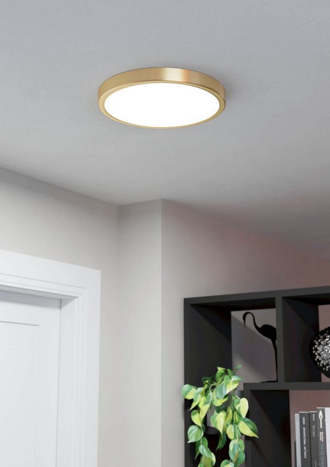 EGLO Deckenleuchte FUEVA 5 Deckenlampe, IP44, geringe Aufbauhöhe, 20 Watt, Rund, LED fest integriert, Warmweiß, Aufbauleuchte, Badezimmer, Bad-Deckenlampe, mode – Bild 2 von 5
