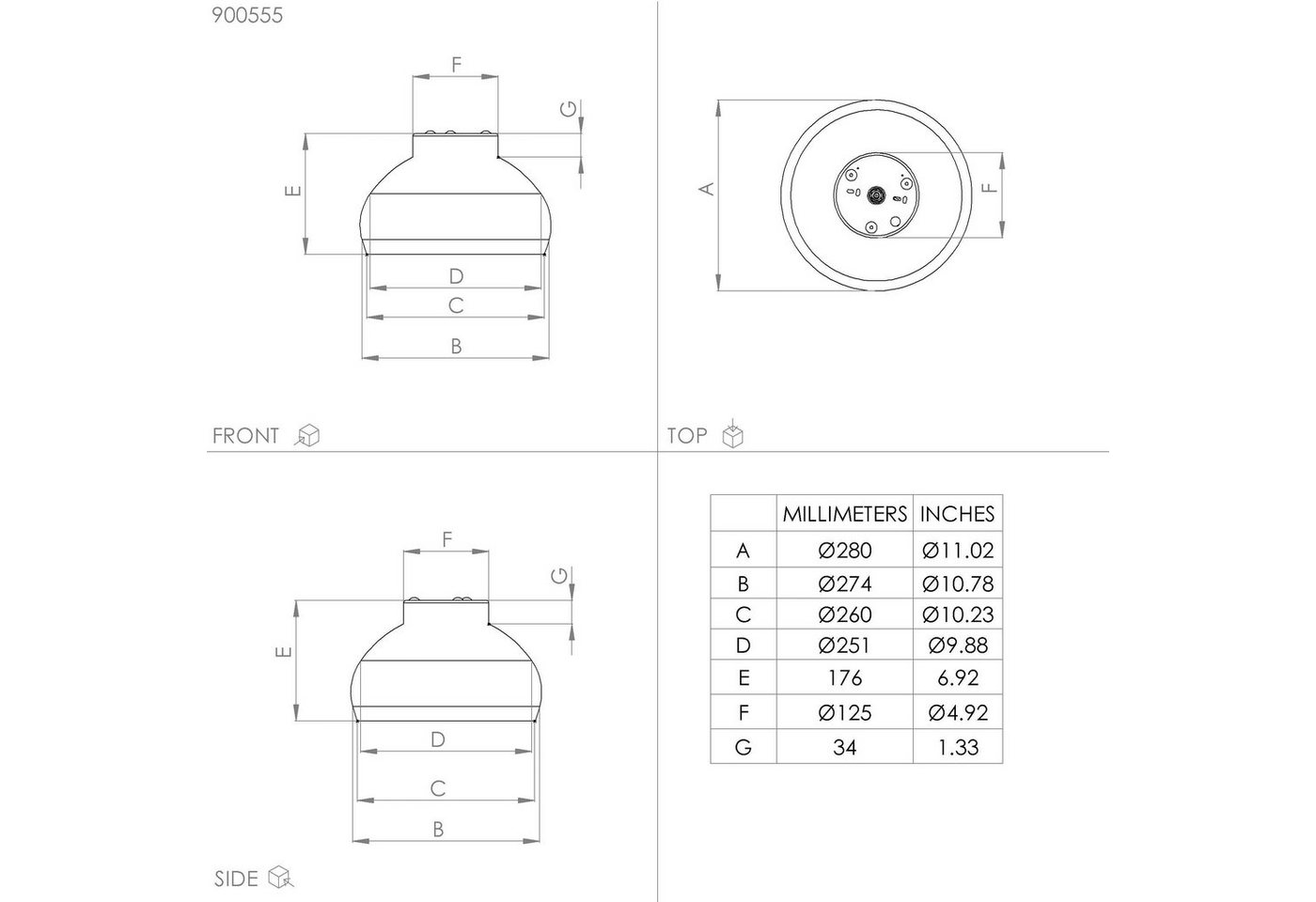 EGLO Deckenleuchte MOGANO 2, ohne Leuchtmittel, Leuchtmittel wechselbar, Deckenleuchte aus Metall, E27, dimmbar, Ø 28 cm, exkl. E27 - 1X40W – Bild 3 von 4