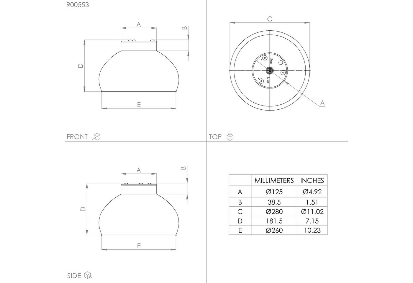 EGLO Deckenleuchte MOGANO 2, ohne Leuchtmittel, Leuchtmittel wechselbar, Deckenleuchte aus Metall, E27, dimmbar, Ø 28 cm, exkl. E27 - 1X40W – Bild 3 von 4