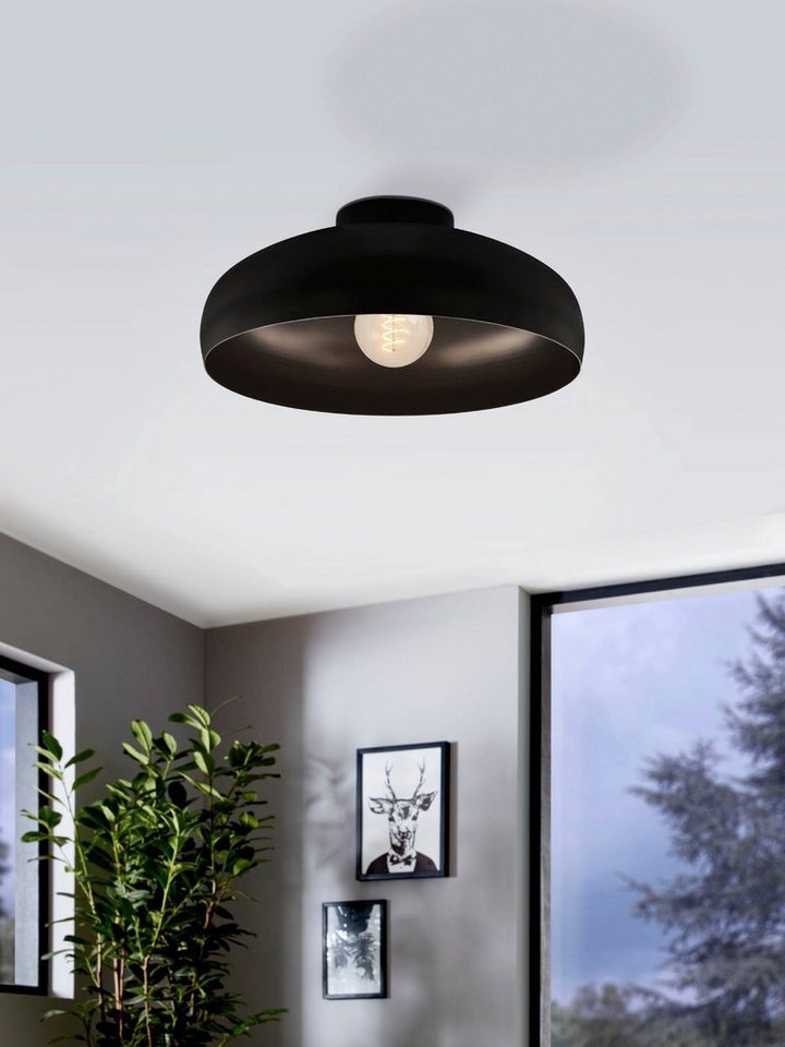 EGLO Deckenleuchte MOGANO, ohne Leuchtmittel, Leuchtmittel wechselbar, Deckenleuchte Industrial, Vintage, Flurlampe Decke mit E27 Fassung – Bild 2 von 5