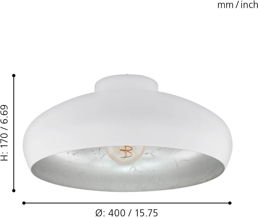 EGLO Deckenleuchte MOGANO, ohne Leuchtmittel, Leuchtmittel wechselbar, Deckenleuchte Industrial, Vintage, Flurlampe Decke mit E27 Fassung – Bild 3 von 5