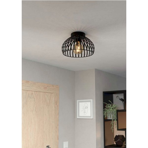 EGLO Deckenleuchte MOGANO 3, ohne Leuchtmittel, Deckenleuchte, Metall in Schwarz, Flurlampe mit E27 Fassung