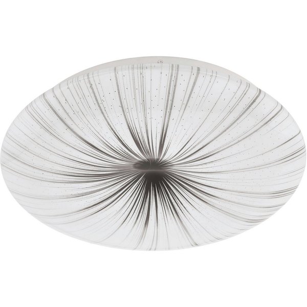 EGLO Deckenleuchte NIEVES Deckenlampe, Kristalleffekt, weiß, silber, Kunststoff, Metall, LED fest integriert, Warmweiß, Wohnzimmerlampe, Schlafzimmer, Küche, Fl