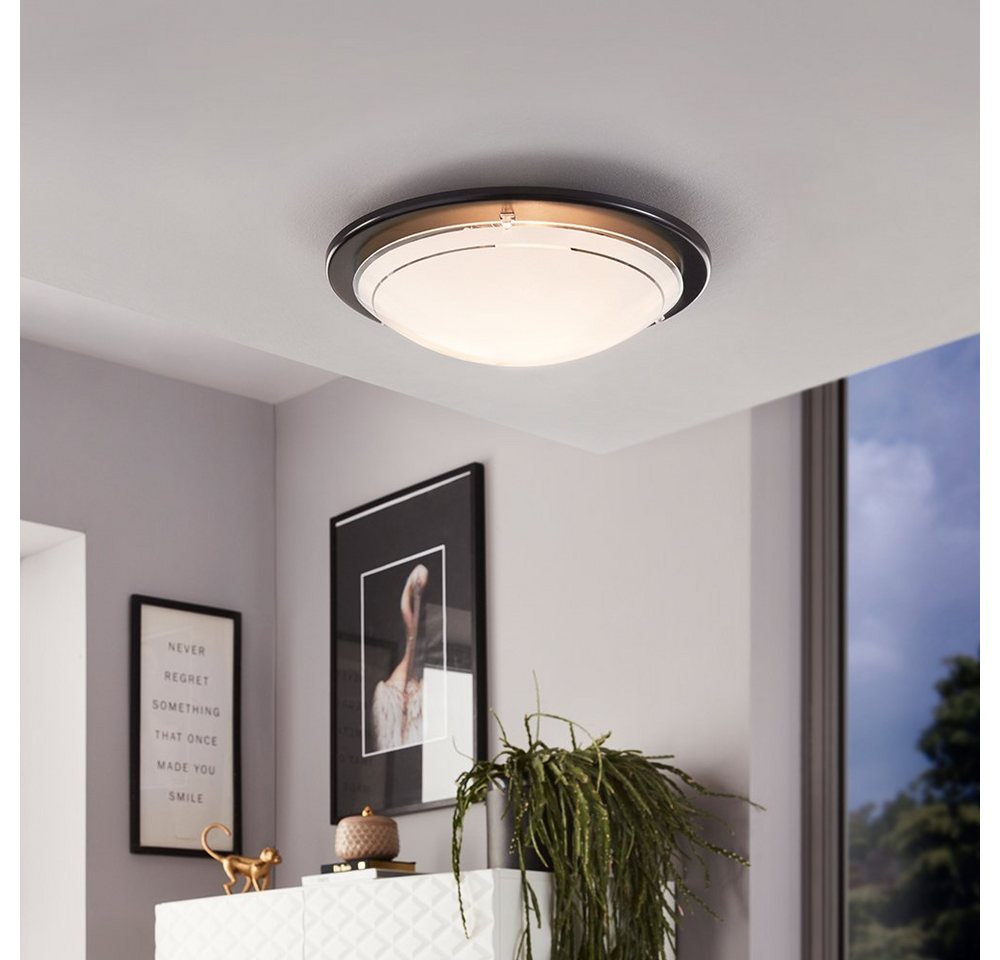EGLO Deckenleuchte PLANET 1, Dimmfunktion, ohne Leuchtmittel, Wohnzimmerlampe, Flurlampe, Esszimmer, Büro, zeitlos, 29x29x8,5cm – Bild 2 von 5