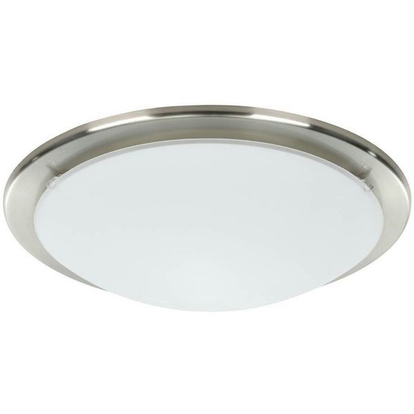 EGLO Deckenleuchte PLANET Deckenlampe, silber, weißes satiniertes Glas, Küchenlampe, E27, Dimmfunktion, ohne Leuchtmittel, Wohnzimmerlampe, Flurlampe, Esszimmer