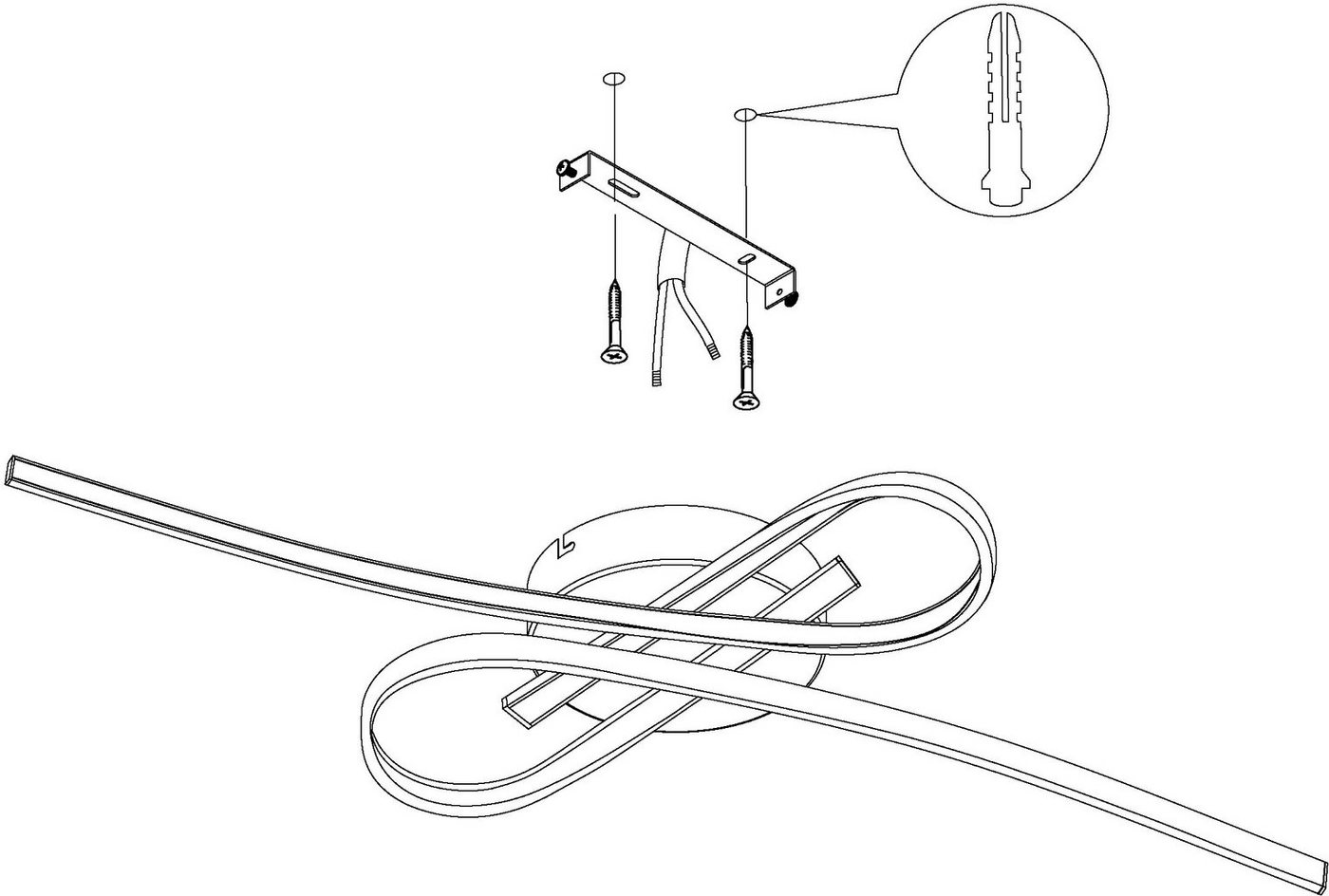 EGLO Deckenleuchte SELVINA Deckenlampe, Alu und Kunststoff, IP20, Wohnzimmerlampe, Lampe, LED fest integriert, Warmweiß, Wand-/Deckenleuchte, L69 x B30 x H11,5  – Bild 3 von 4