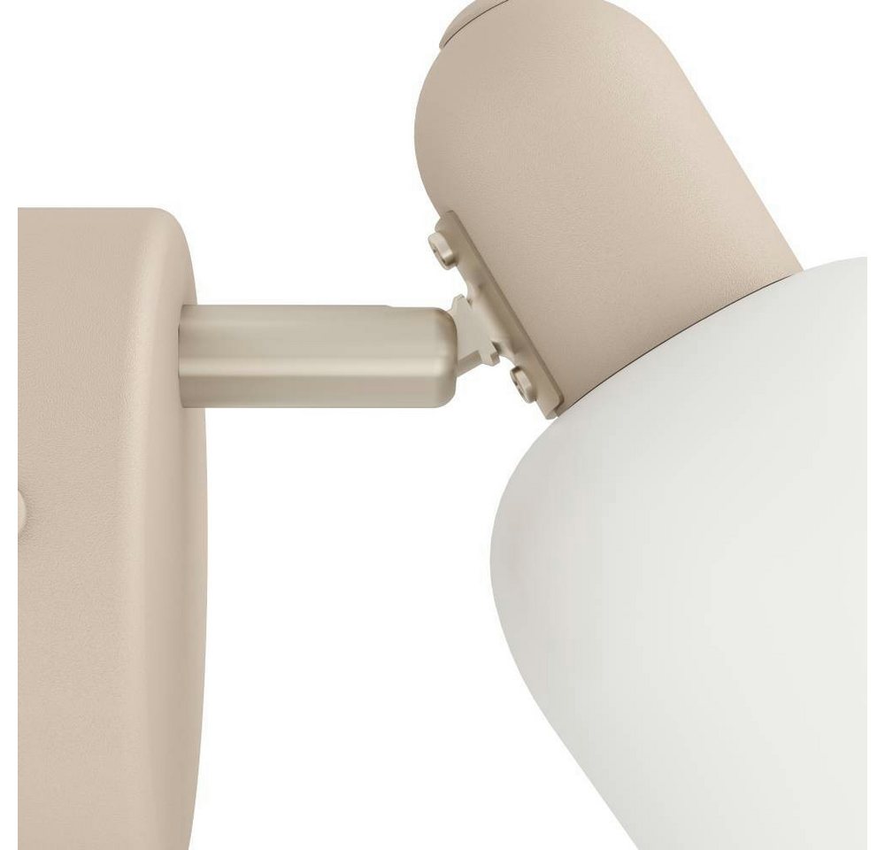 EGLO Deckenspot CORATO Wandstrahler, Stahl und Glas, E14, Schlafzimmerlampe, Lampe, ohne Leuchtmittel, Spot, L8,5 x B12,5 x H15 cm, sandfarben, nickel-matt - – Bild 5 von 5