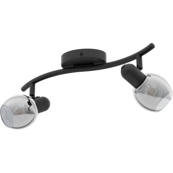 EGLO Deckenspot POLLICA Deckenstrahler, E14, IP20, Stahl, Glas, Wohnzimmerlampe, Lampe, ohne Leuchtmittel, Leuchtmittel wechselbar, Spot, L36,5 x B16,5 cm, schw