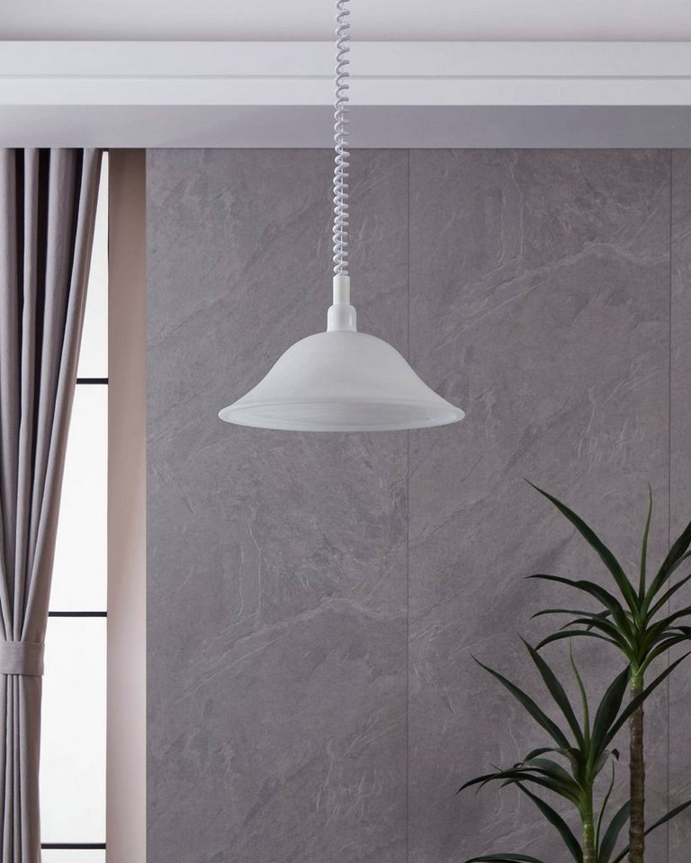 EGLO Hängeleuchte ALESSANDRA Hängelampe, E27, Kunststoff und Glas, Esszimmerlampe, Lampe, Seilzugmechanismus, ohne Leuchtmittel, Hängeleuchte, Wohnzimmerlampe,  – Bild 2 von 5