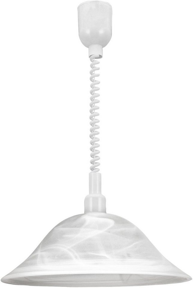EGLO Hängeleuchte ALESSANDRA Hängelampe, E27, Kunststoff und Glas, Esszimmerlampe, Lampe, Seilzugmechanismus, ohne Leuchtmittel, Hängeleuchte, Wohnzimmerlampe,  – Bild 3 von 5