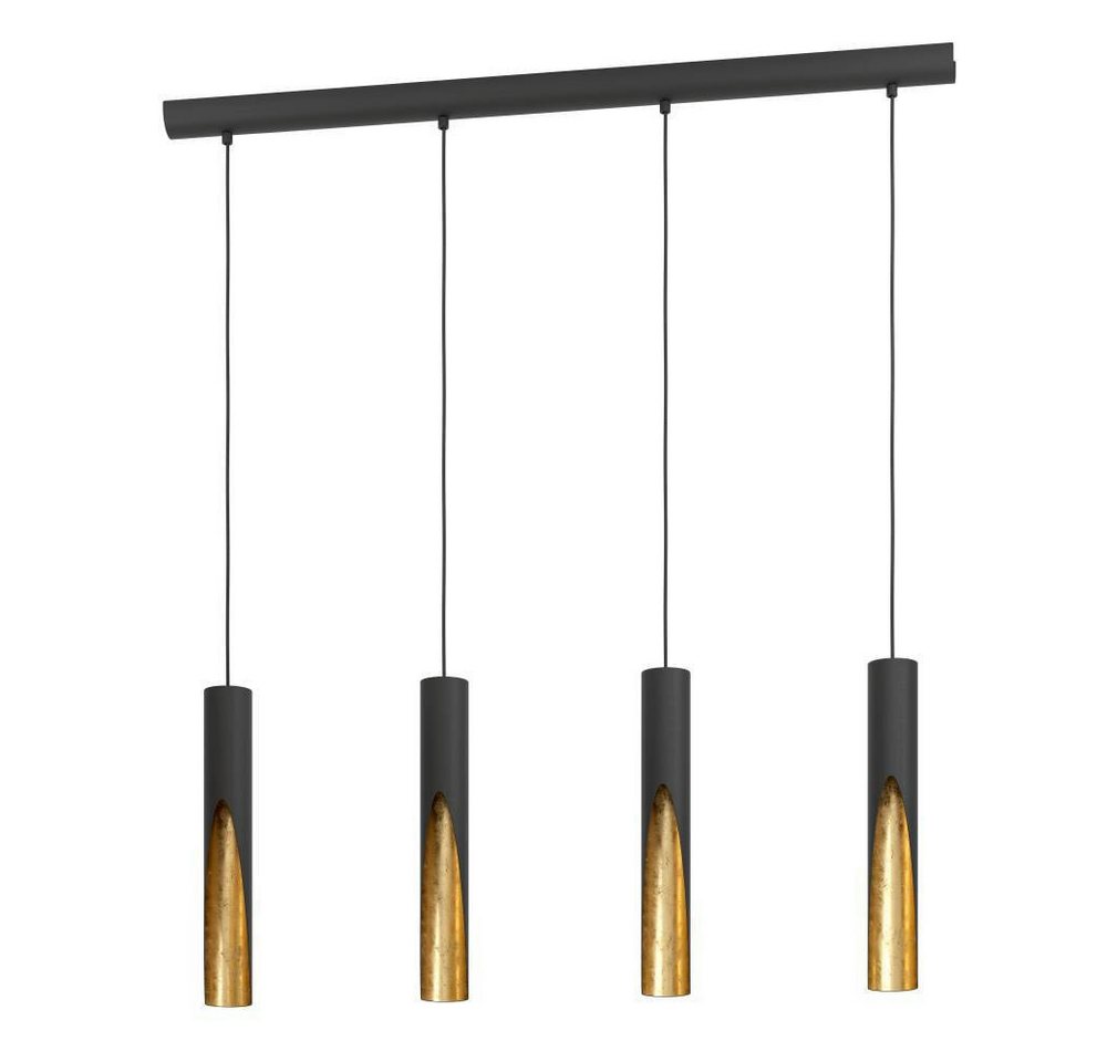 EGLO Hängeleuchte BARBOTTO Pendellampe, Stahl, GU10, IP20, Hängelampe, Esszimmerlampe, LED fest integriert, Hängeleuchte, L92,5 x B6,0 x H110 cm, schwarz, gold, – Bild 2 von 5