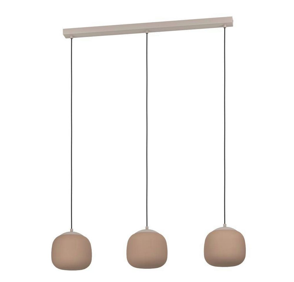 EGLO Hängeleuchte COMINIO Pendellampe, Stahl und Glas, E27, IP20, Esstischlampe, Lampe, ohne Leuchtmittel, Hängeleuchte, L88,5 x B18,5 x H110, taupe, 3X40W exkl – Bild 3 von 5