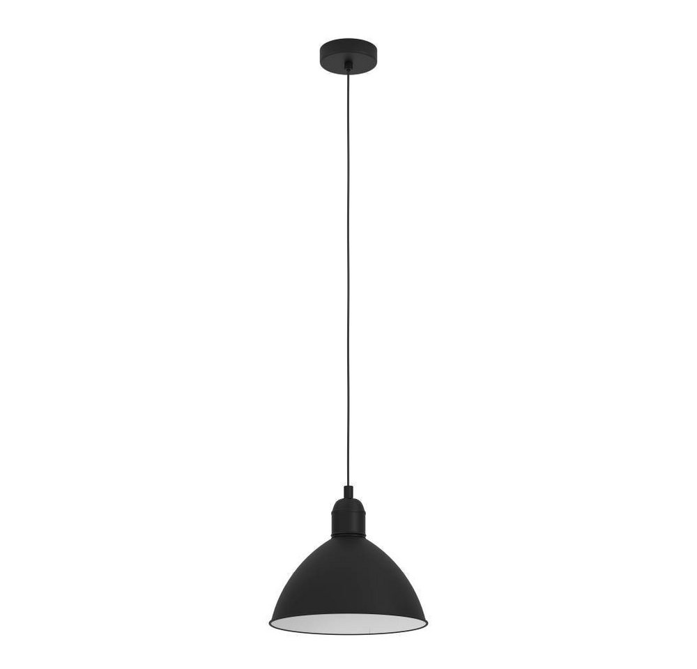 EGLO Hängeleuchte HYKEHAM Pendellampe, Stahl, E27, Hängelampe, Esszimmerlampe, Lampe, ohne Leuchtmittel, Hängeleuchte, H110 x Ø30,50 cm, schwarz, weiss, 1X40W e – Bild 2 von 5