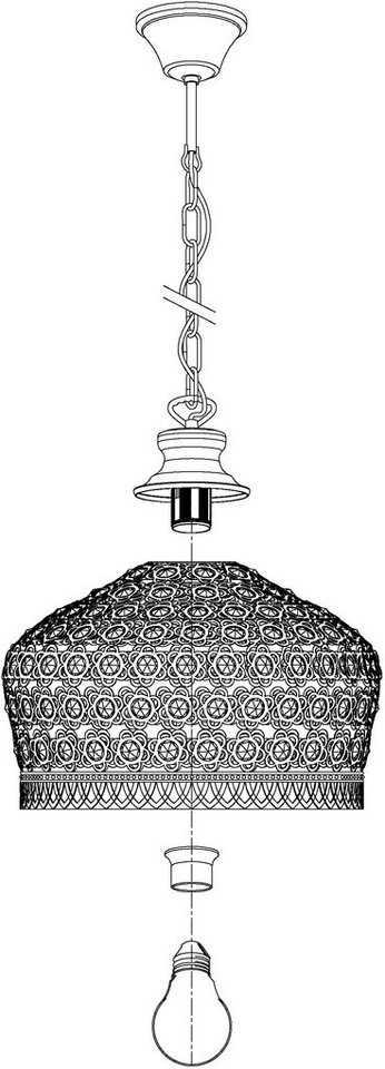 EGLO Hängeleuchte JADIDA Pendellampe, IP20, E27, Stahl und Glas, Esstischlampe, Lampe, ohne Leuchtmittel, Hängeleuchte, H110 x Ø33 cm, kupferfarben-antik, 1X60W – Bild 5 von 5