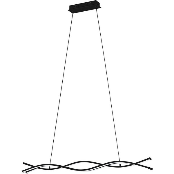 EGLO Hängeleuchte Lasana 3 Pendelleuchte, Wohnzimmerlampe, Stahl und Kunsstoff, Lampe, LED fest integriert, Warmweiß, Hängeleuchte - L98,5 x B8 x H120 cm - schw